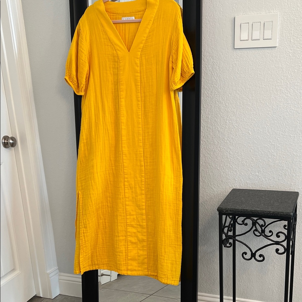Lake Gauze Caftan in Goldenrod